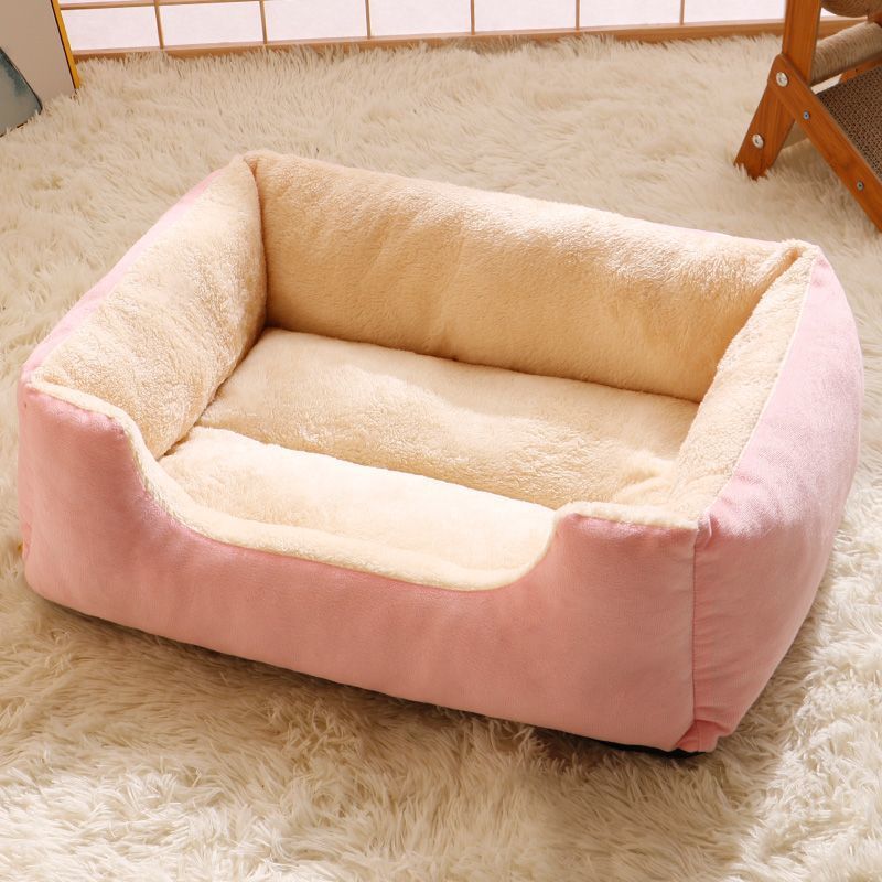 Soft flannel pet bed mat in Pink, size 62 x 47cm