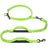 Hands free dual handle bungee dog lead in fluorescent green
