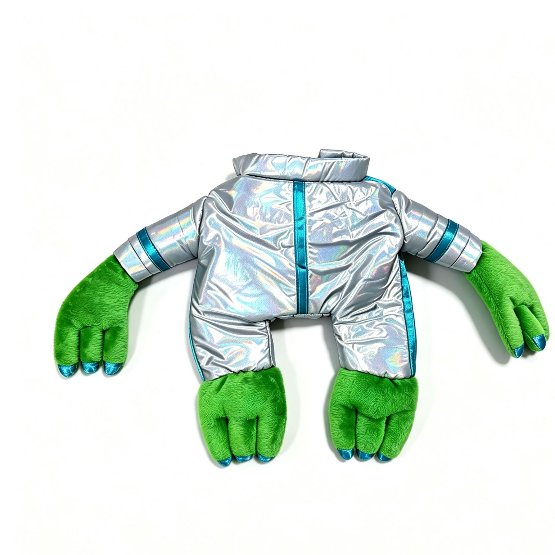 Small dog dressed in a funny alien Halloween costume