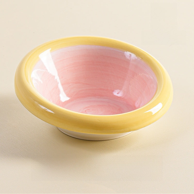 Ceramic Pet Food Bowl with Anti-Spill Design