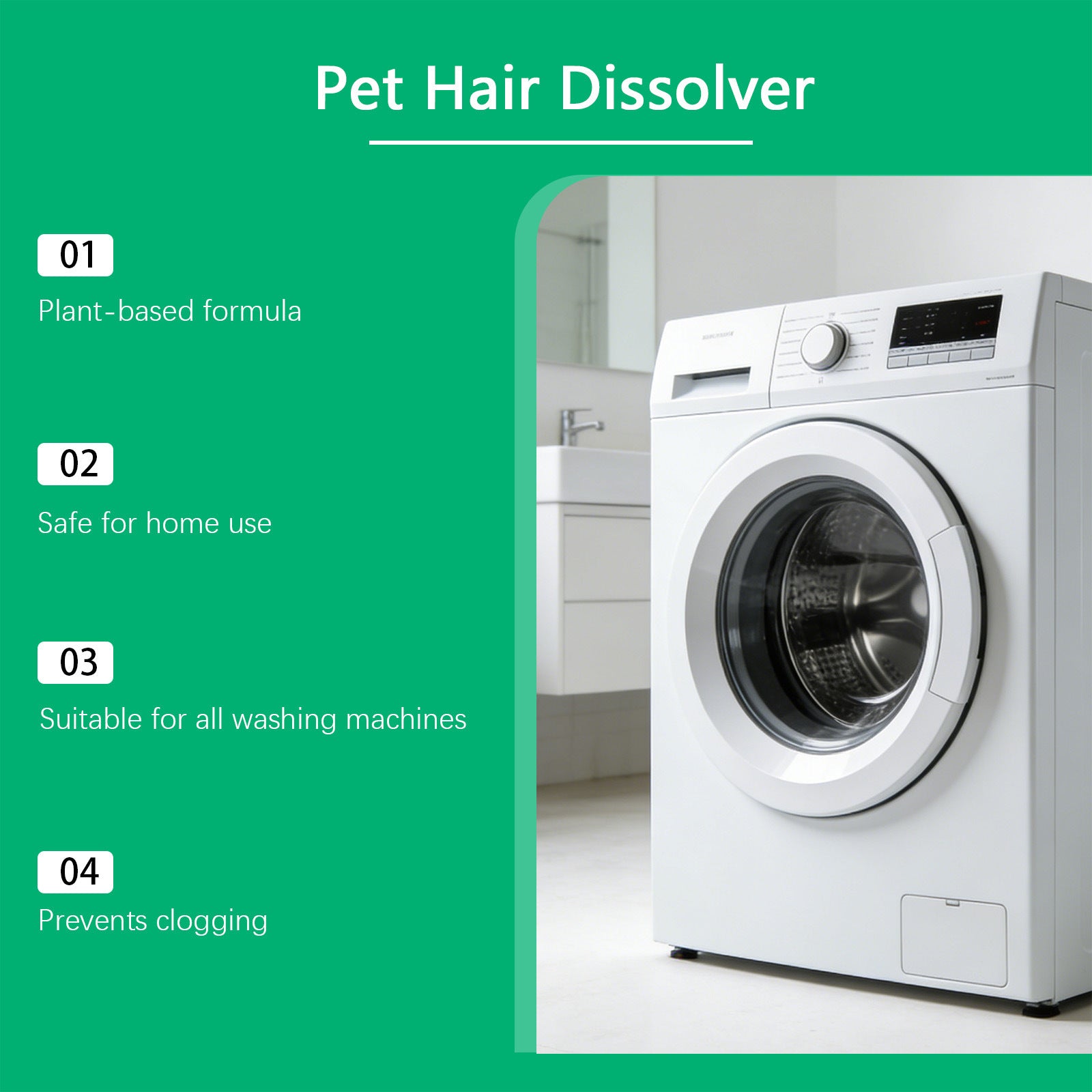 Pet Hair Dissolver for Washing Machines, Laundry Fur Catcher