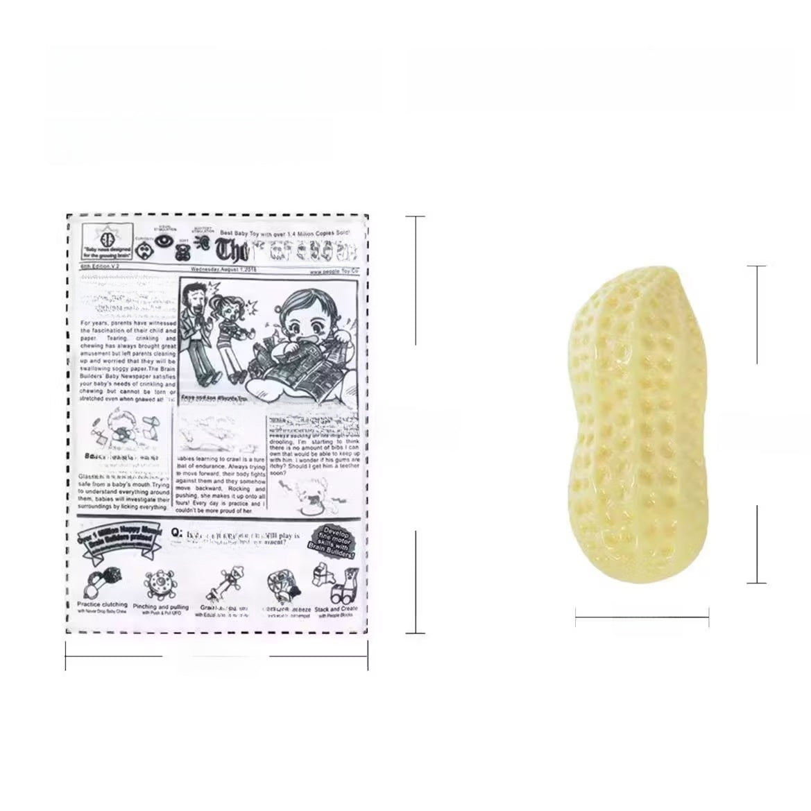 Tennis ball shaped crinkle sound dog toy on white background - photo 12