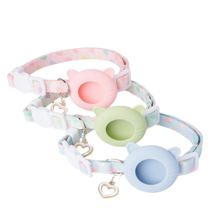 Striped elastic kitten collar with AirTag holder, tag not included, product image 5