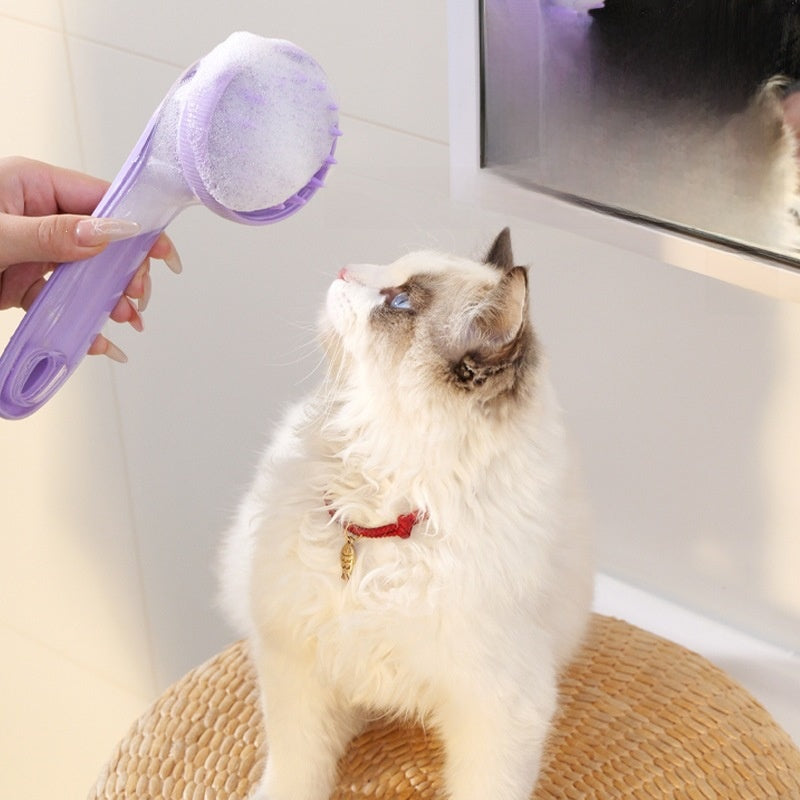 2-in-1 Silicone Dog Bath Brush, Double-Sided Shampoo Scrubber