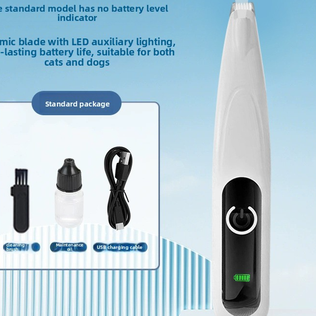 Rechargeable Pet Hair and Paw Trimmer with Dual LCD Display