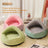 Plaid shell shaped semi enclosed cat bed with plush lining, view 3