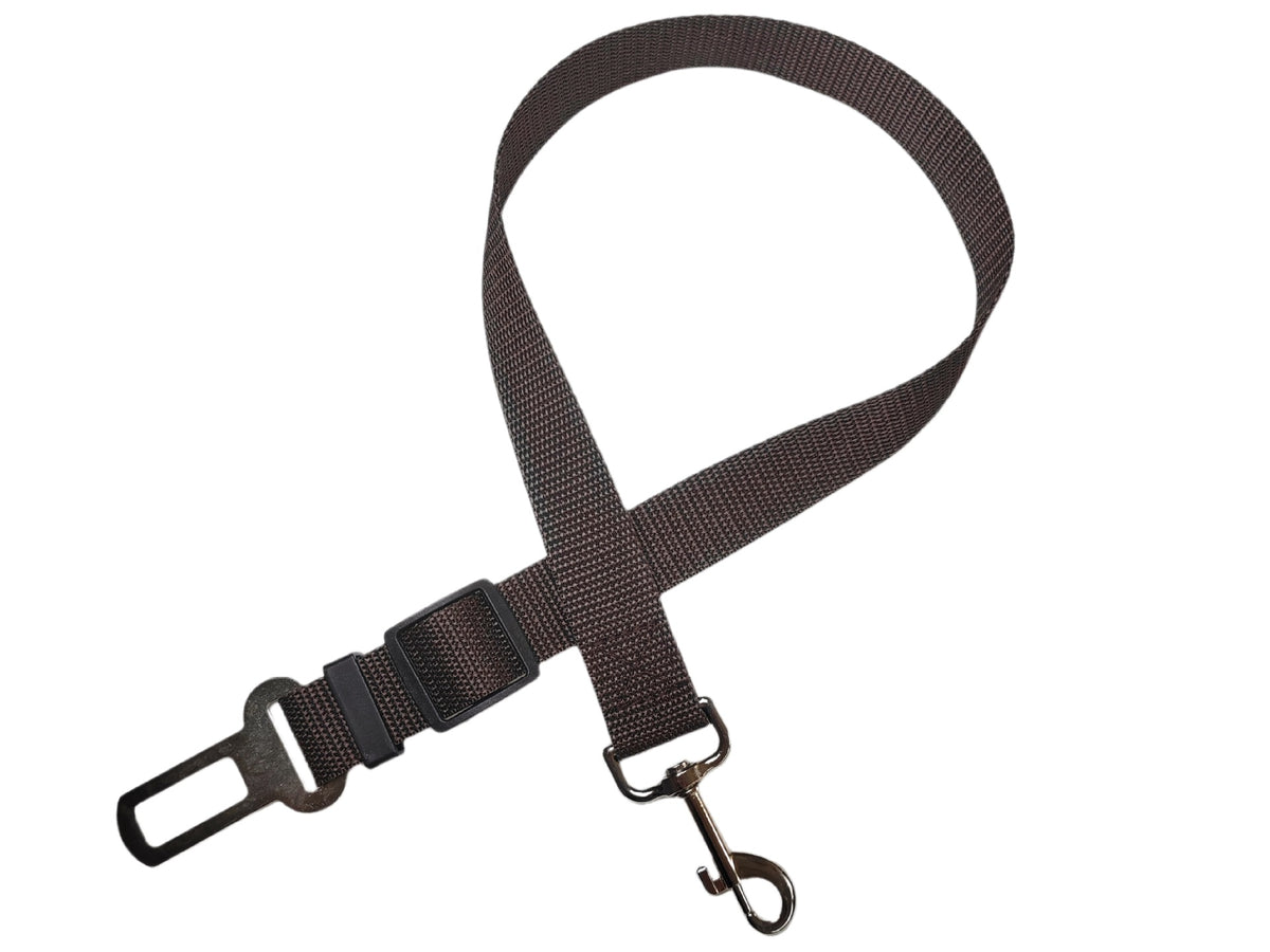 Nylon dog car seat belt lead with swivel clip, product photo