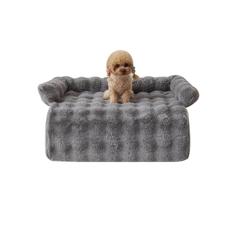 Dark grey twist plush mat for dogs and cats