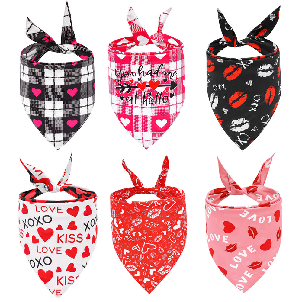 Reversible heart print dog bandana, available in 6 styles, size Large, image 1