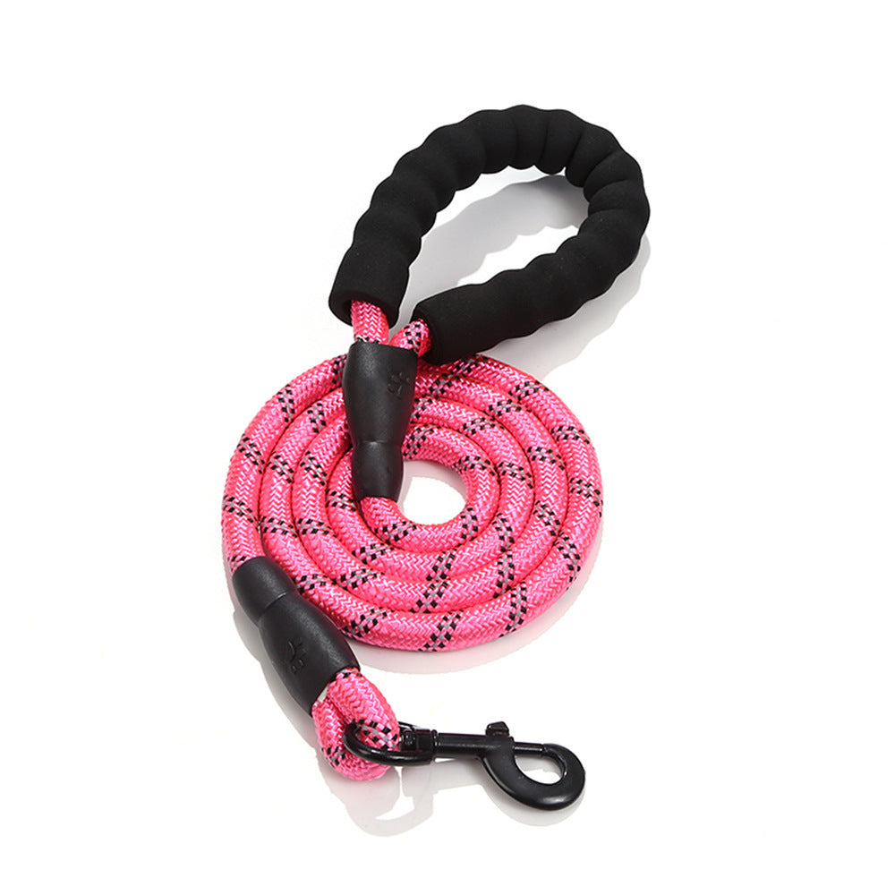 Reflective nylon 1.5m dog lead in dark blue