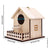 Natural wooden five hole bird nest box house, view 7