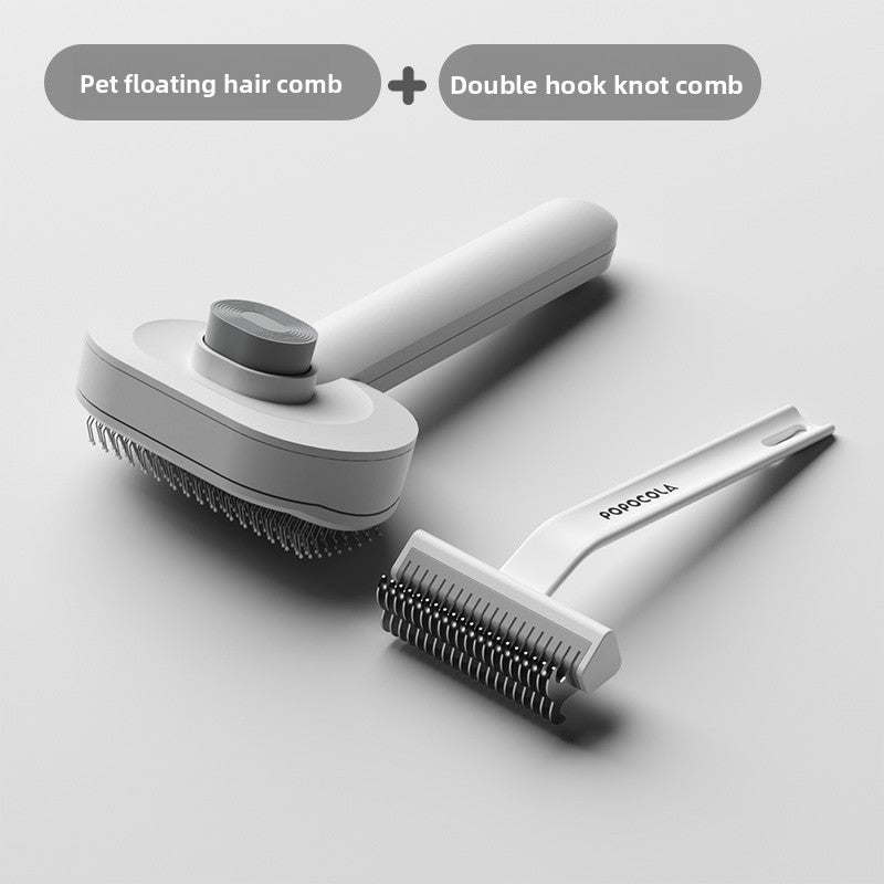 Deshedding Brush with One-Button Hair Release for Cats and Dogs