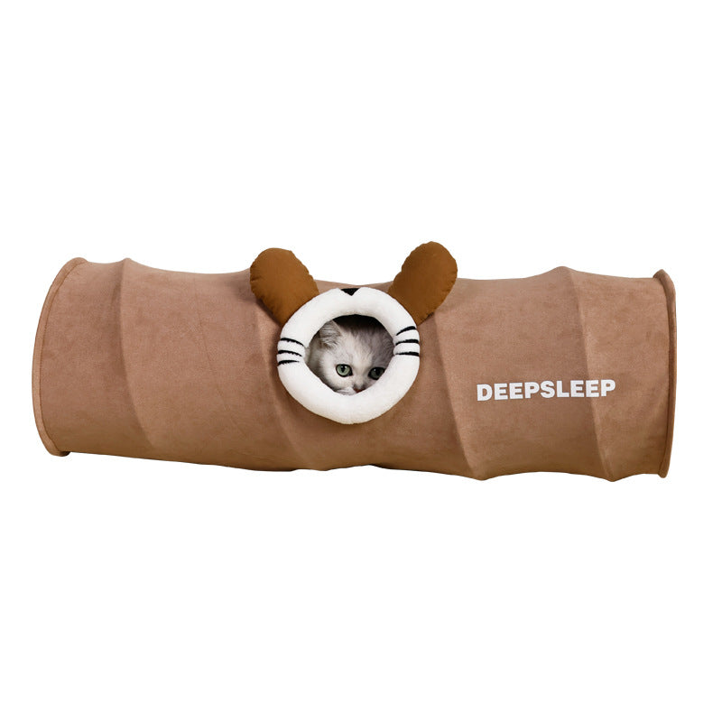 Crinkle cat tunnel toy with peek-a-boo holes, photo 5 of 13