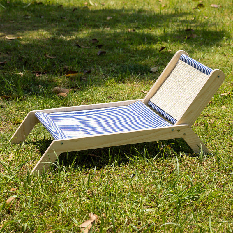 Wooden raised cat roller bed with built-in scratching area, photo 7