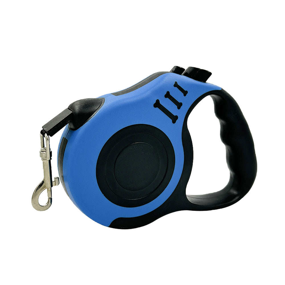 Retractable dog lead with bone-shaped handle, ideal for everyday use