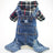 Denim four leg dog jumpsuit with backpack, available in 2 colours, image 2