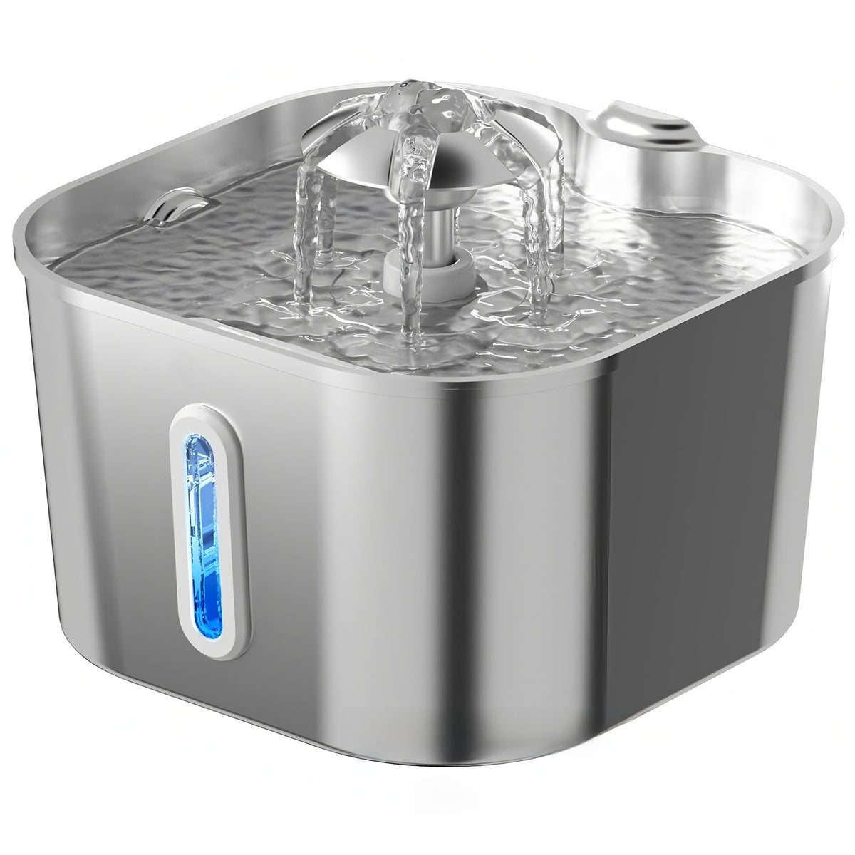 Stainless Steel USB Pet Water Fountain 2.2L with Detachable Parts and Window Options