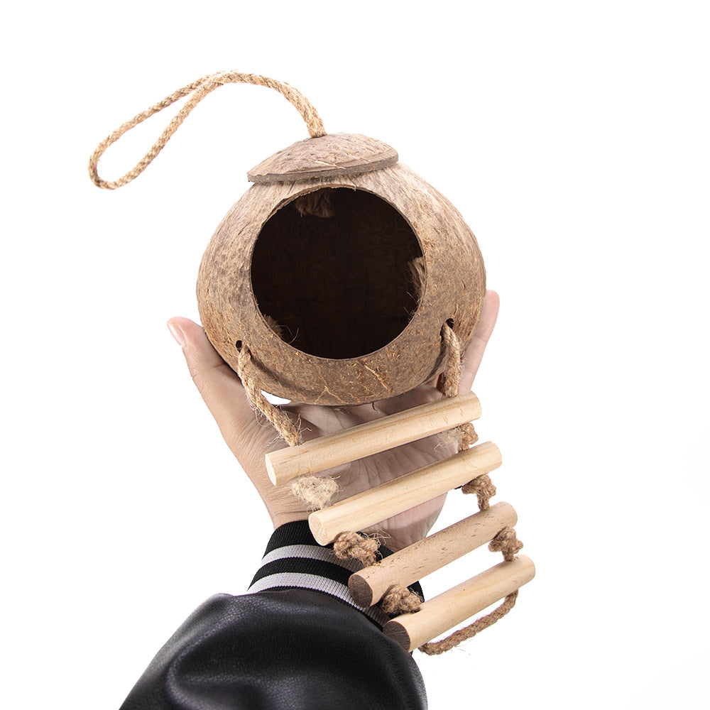 Natural coconut shell reptile hide, alternative angle view