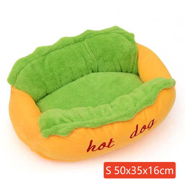 Hot dog shaped pet bed for cats and small dogs, view 6