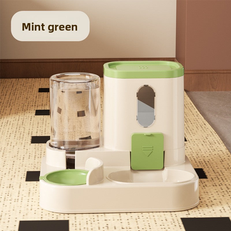 Transparent Automatic Cat Feeder Bowl with Water Dispenser in Cat Ear and Flat Top Styles