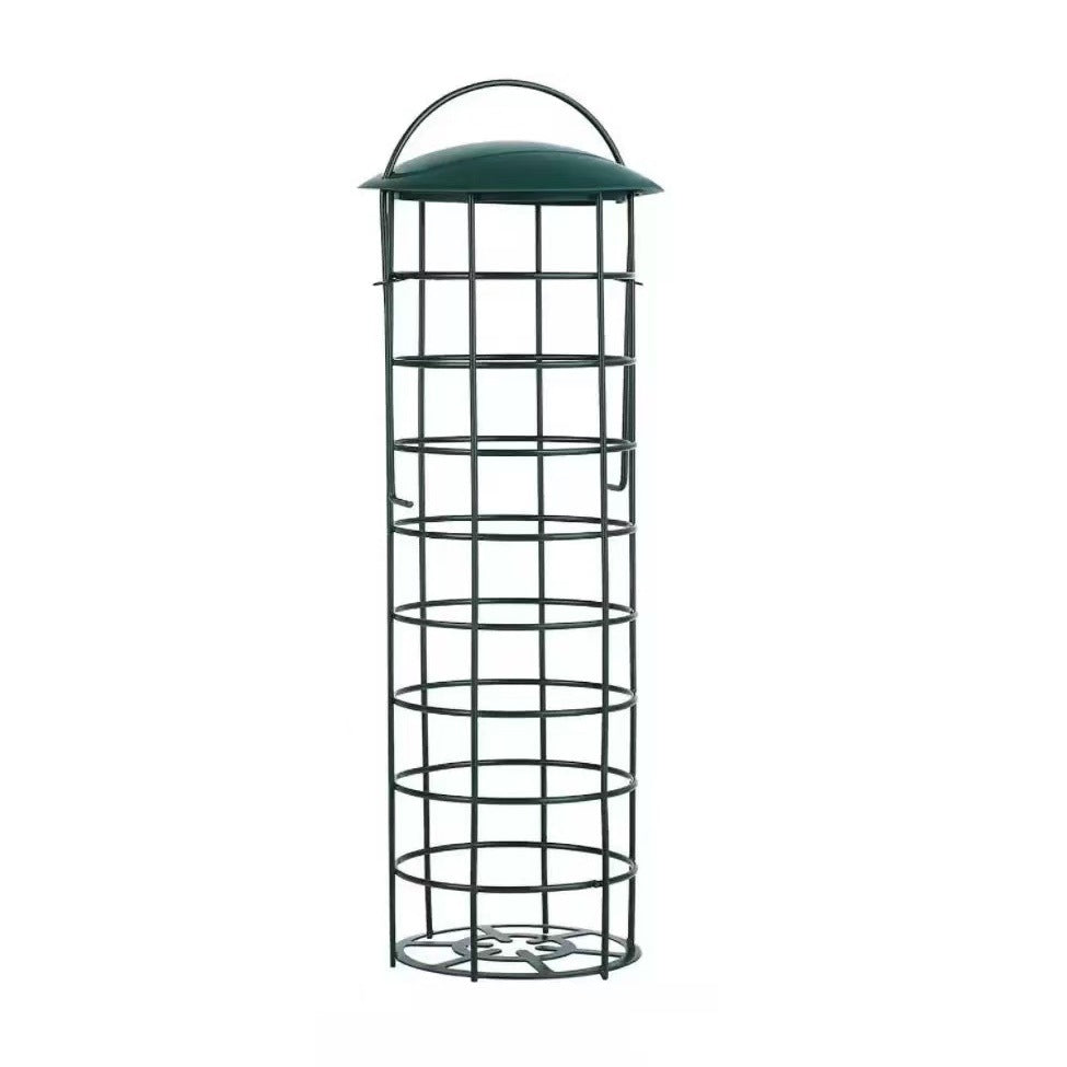 Mixed set of three black wire mesh bird feeders