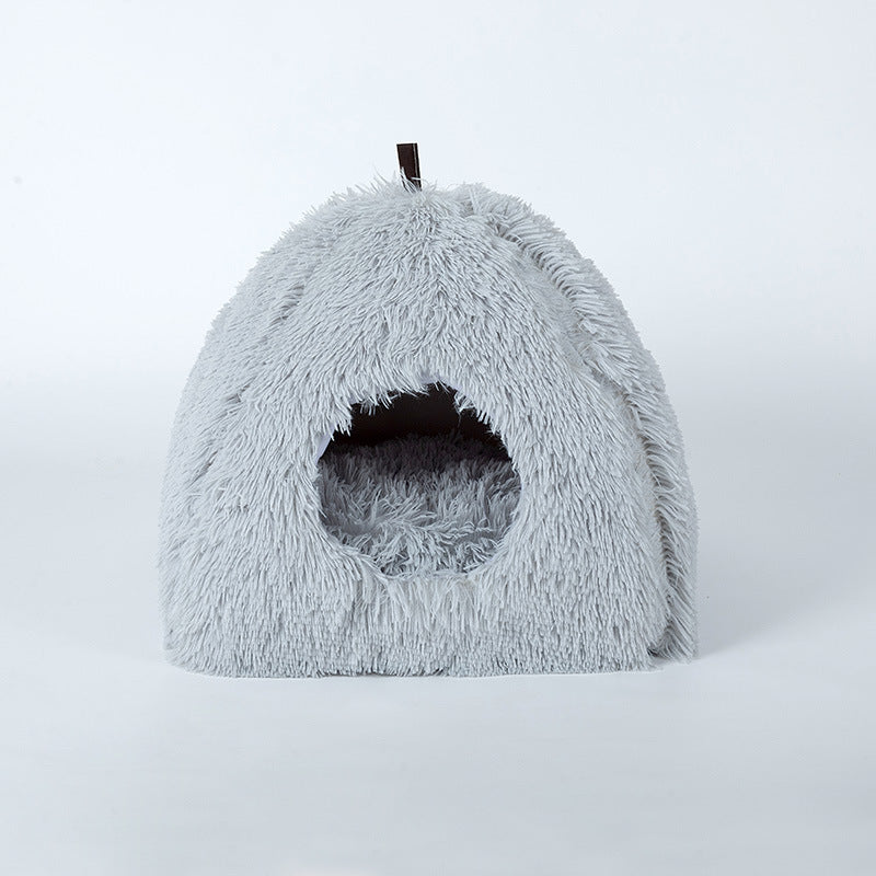 Enclosed triangle cat nest bed with cosy entrance opening, photo 16