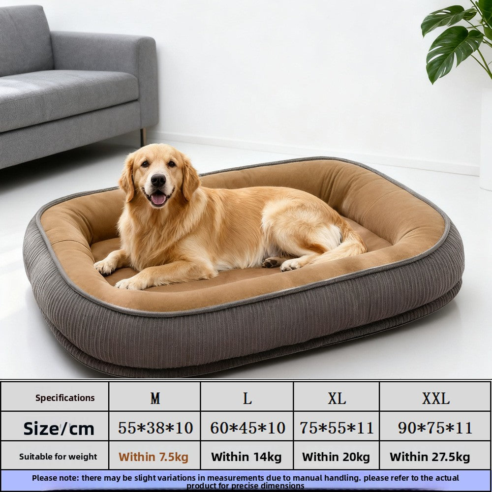 Semi-enclosed warm dog and cat bed in Khaki