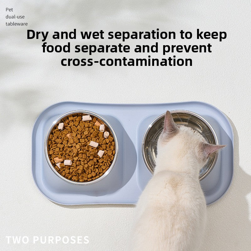 Anti-Spill Pet Food Bowl with Stainless Steel Insert