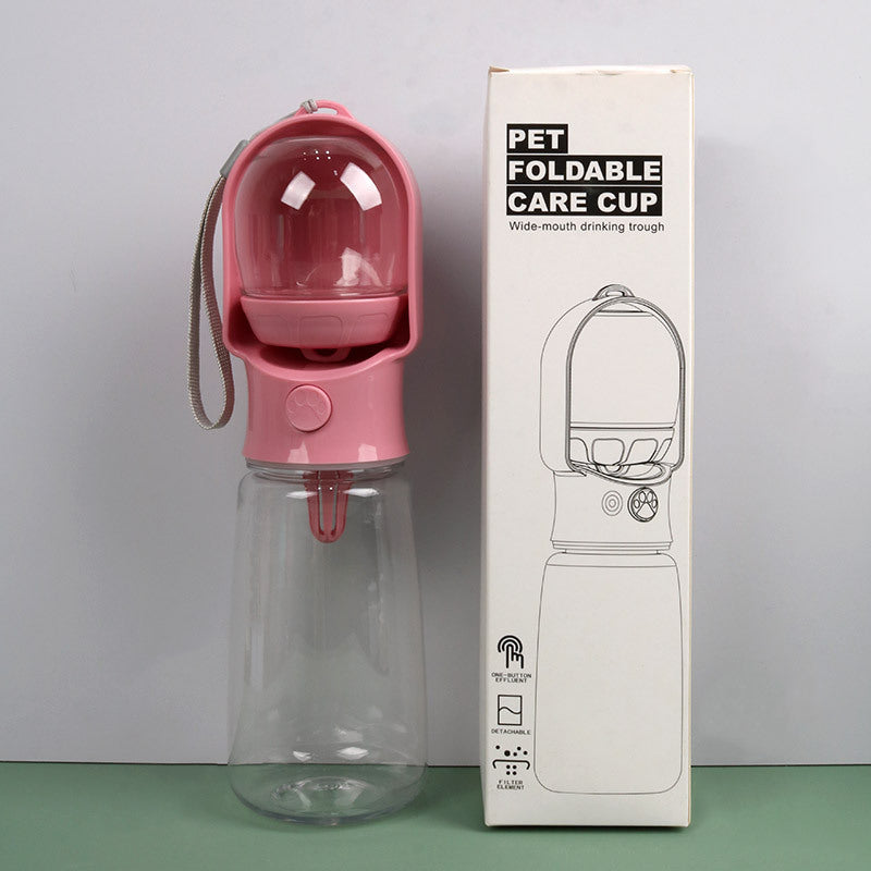 Portable Dog Water Bottle and Feeding Bowl Set, Leakproof Travel Bottle, Three Colours