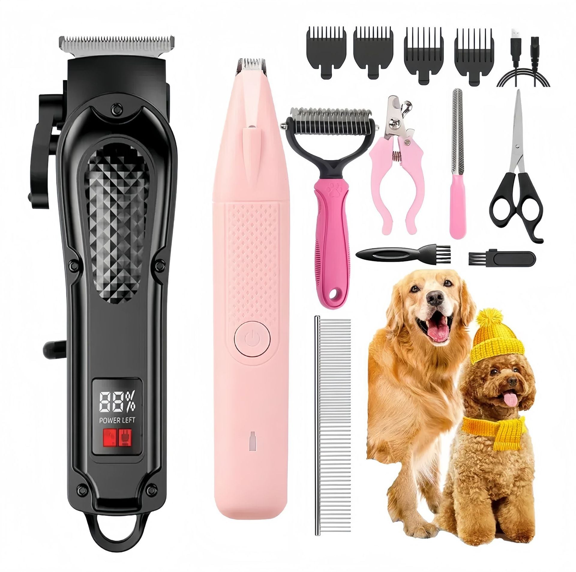 Cordless Electric Pet Clipper with Titanium Alloy Blades