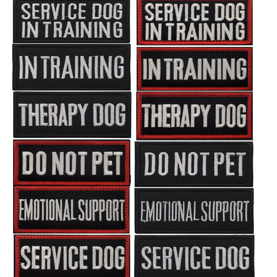 Embroidered hook and loop dog vest patch reading do not pet, product image 1