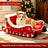 Christmas sleigh pet bed with warm plush lining, photo 7 of 10