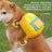 Cartoon dog backpack harness with lead in orange, view 1