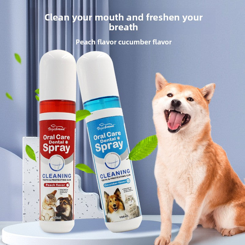 Pet Breath Freshening Spray, Peach or Cucumber for Dogs and Cats
