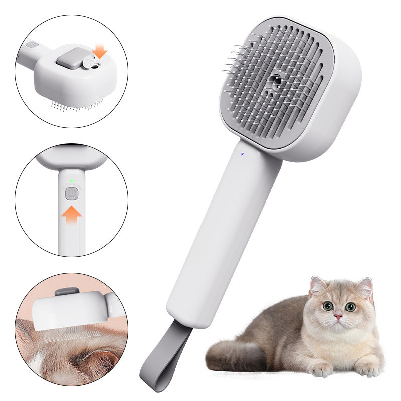 Self-Cleaning Pet Grooming Comb with Massage Tips