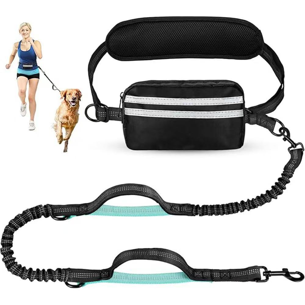 Hands-free dog running lead with waist belt and bungee, available from Pet Royale UK