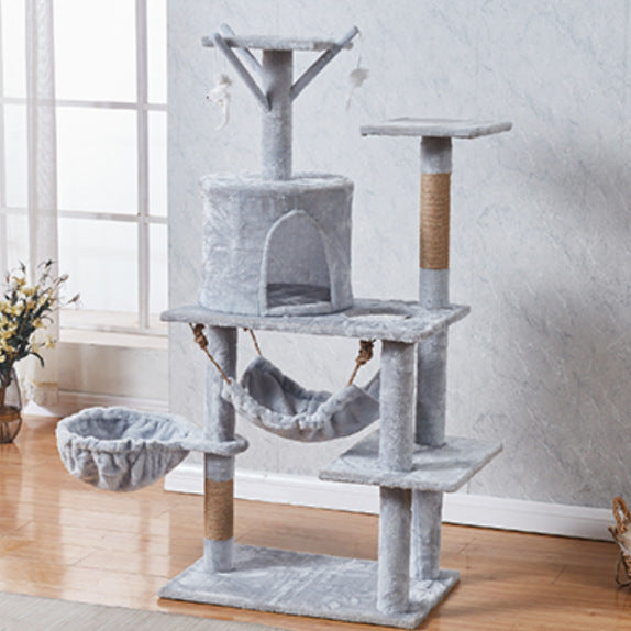 Compact cat climbing tree with hammock and posts, photo 9 of 14
