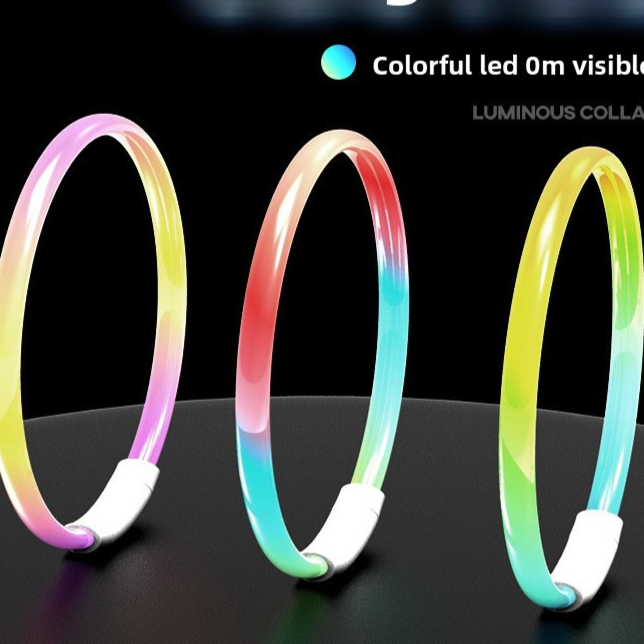 Rechargeable glowing LED dog collar for night walks, view 46