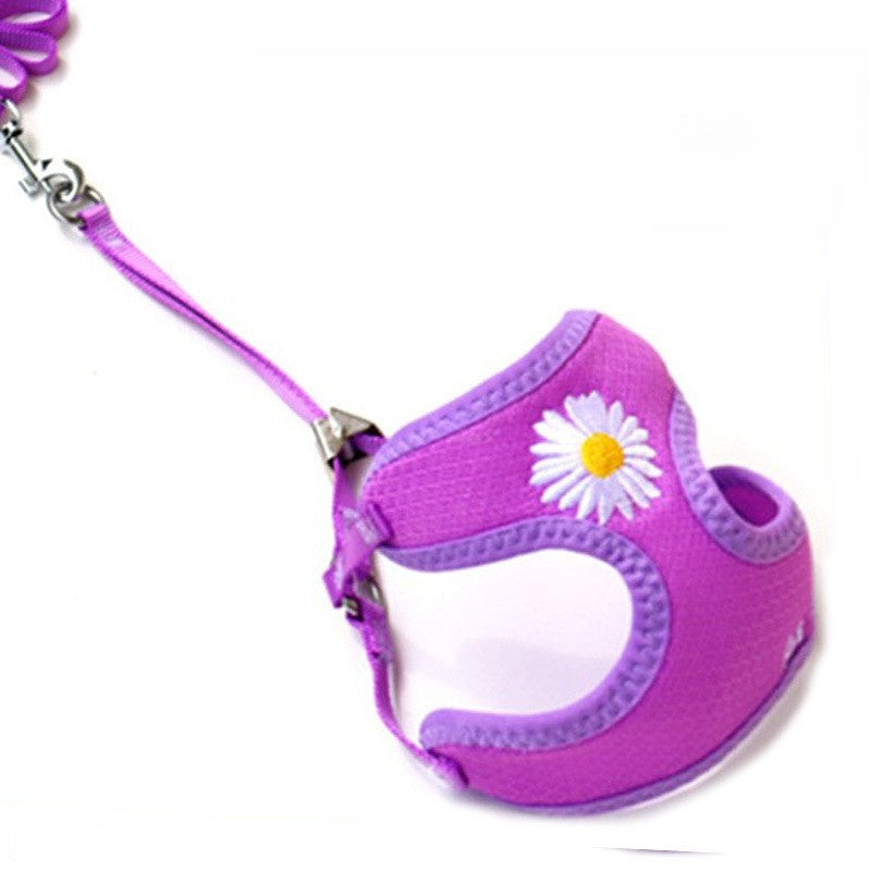 Embroidered mesh pet harness and lead set, 2 sizes available