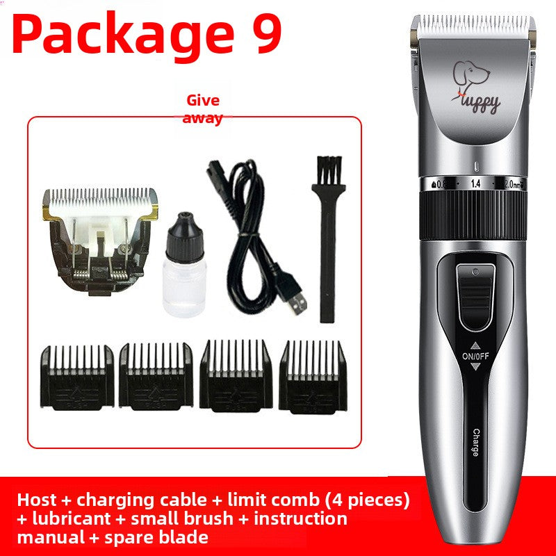 USB Rechargeable Pet Hair Clipper with Ceramic Blade and 4 Combs