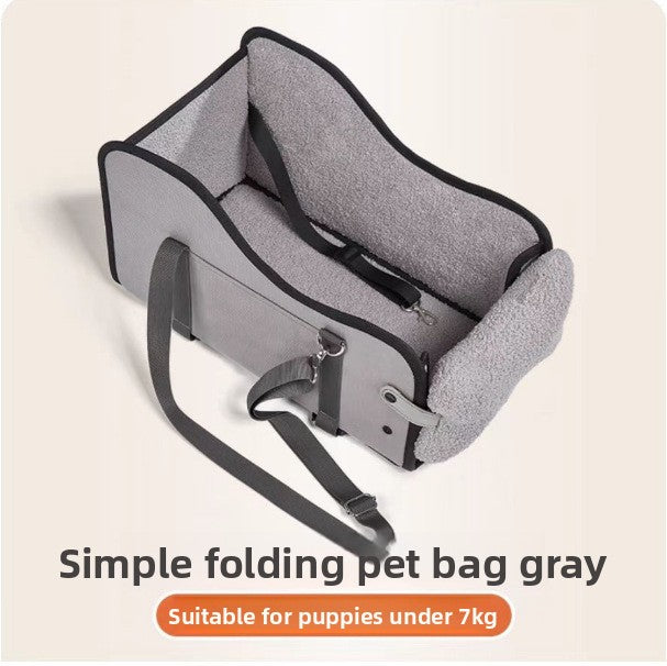 Dog car seat for small dogs and puppies in Grey Leather-Look