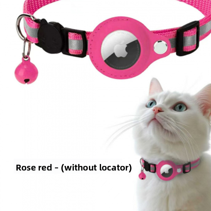 Slim polyester cat collar with bell and AirTag holder, tag not included, product image 4