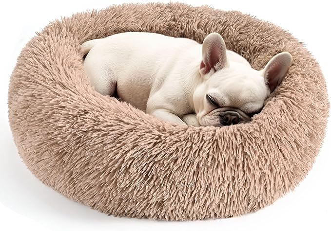 Deep long-pile pet bed with non-slip base, second detail photo