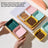 Square ceramic pet dishes on a raised bamboo feeding tray, view 3
