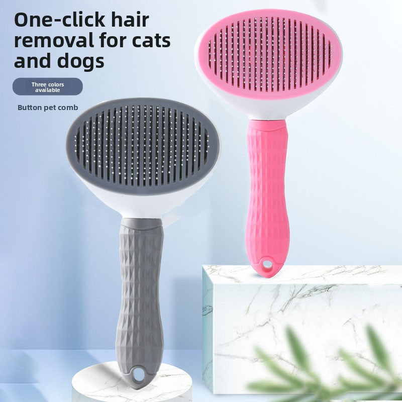 Pet Hair Removal Needle Comb and Fine-Tooth Flea Comb Set
