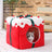 Fleece-lined Christmas pet house for cats and small dogs, close-up detail view