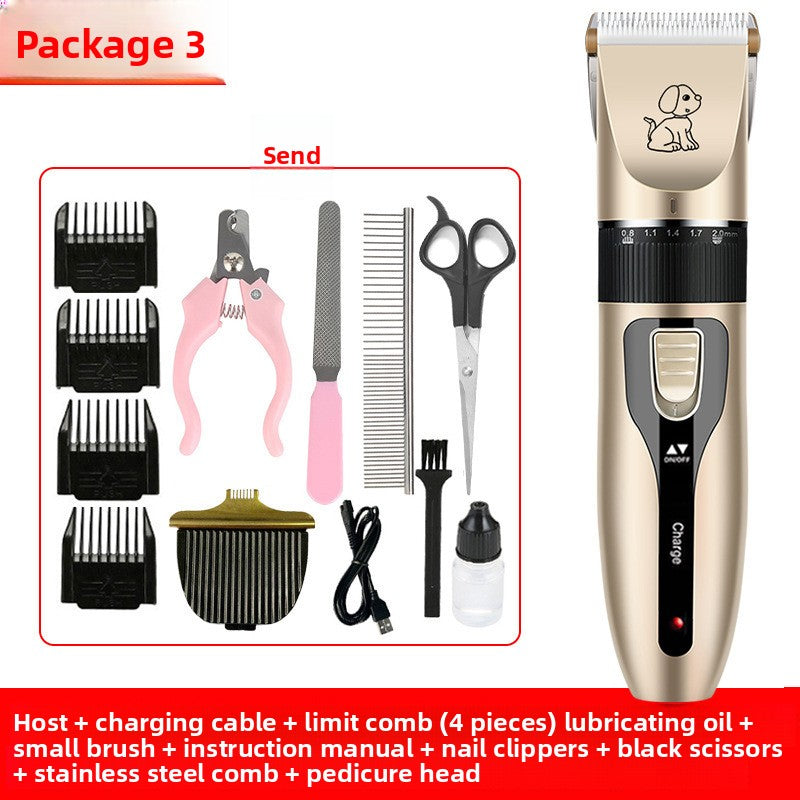 Quiet Cordless Pet Hair Clipper Set, Rechargeable for Dogs and Cats