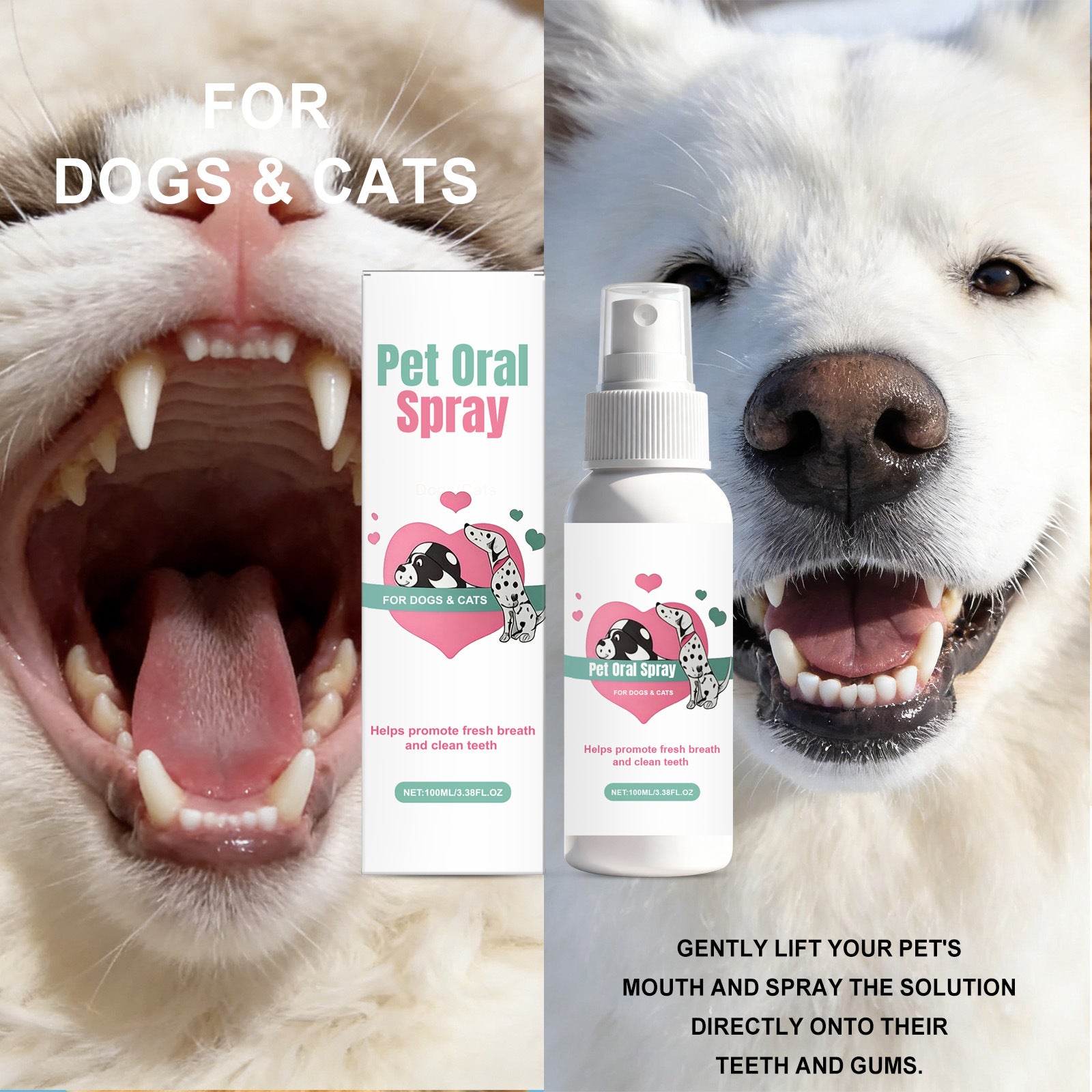 Dog Oral Spray for Fresh Breath, Plaque and Gum Care