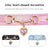 Heart rhinestone PU leather pet collar in Blue, side view