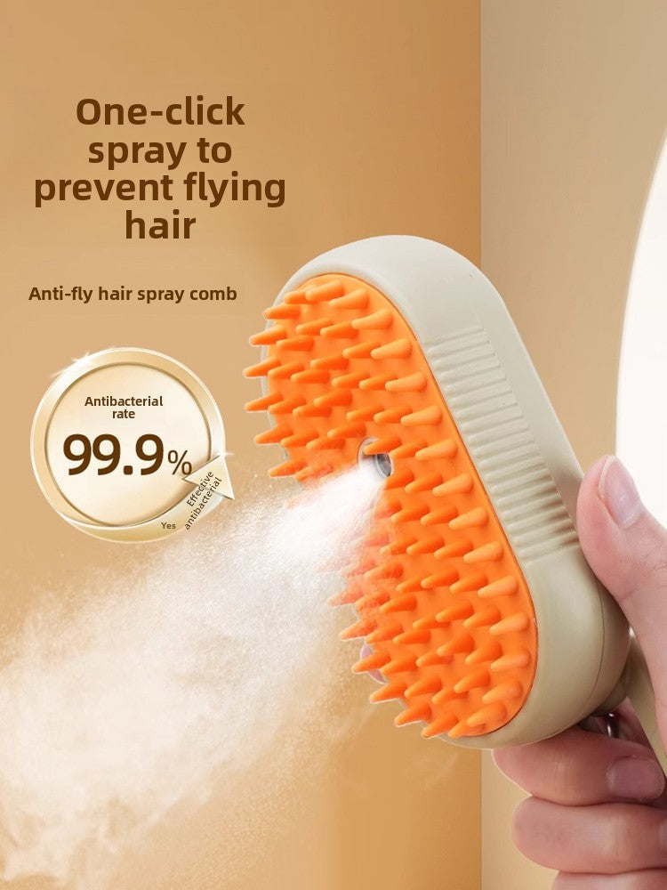 USB Rechargeable Steam Spray Comb for Massage and Deshedding